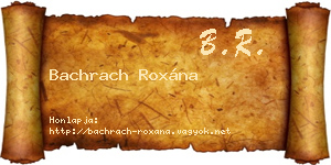 Bachrach Roxána névjegykártya